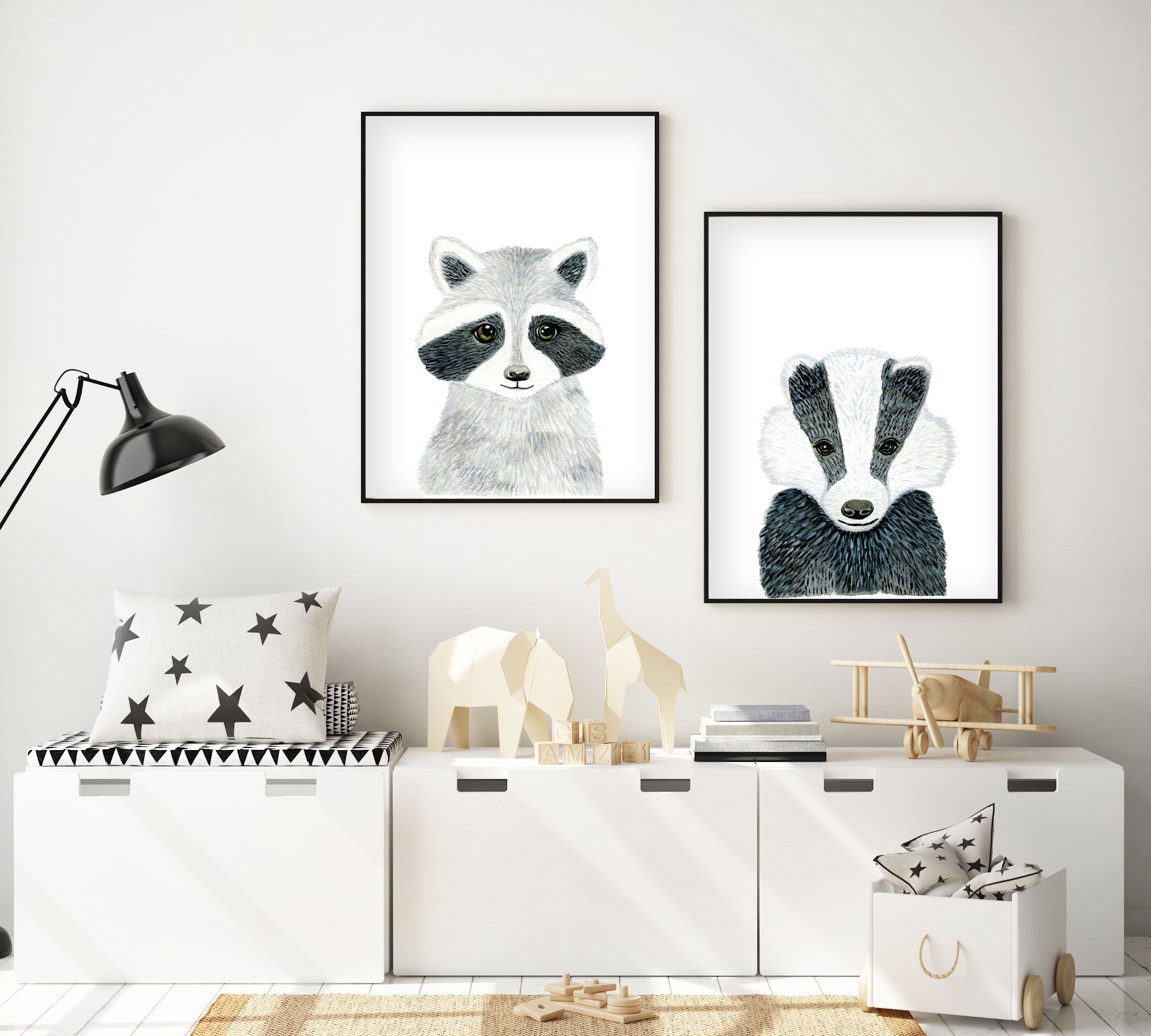 Baby Badger - Woodland Animals Nursery - The Small Art Project