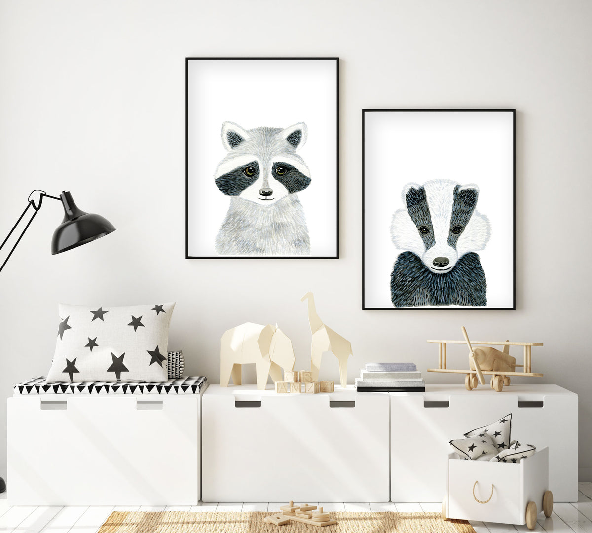 Baby Raccoon - Woodland Animals Nursery - The Small Art Project