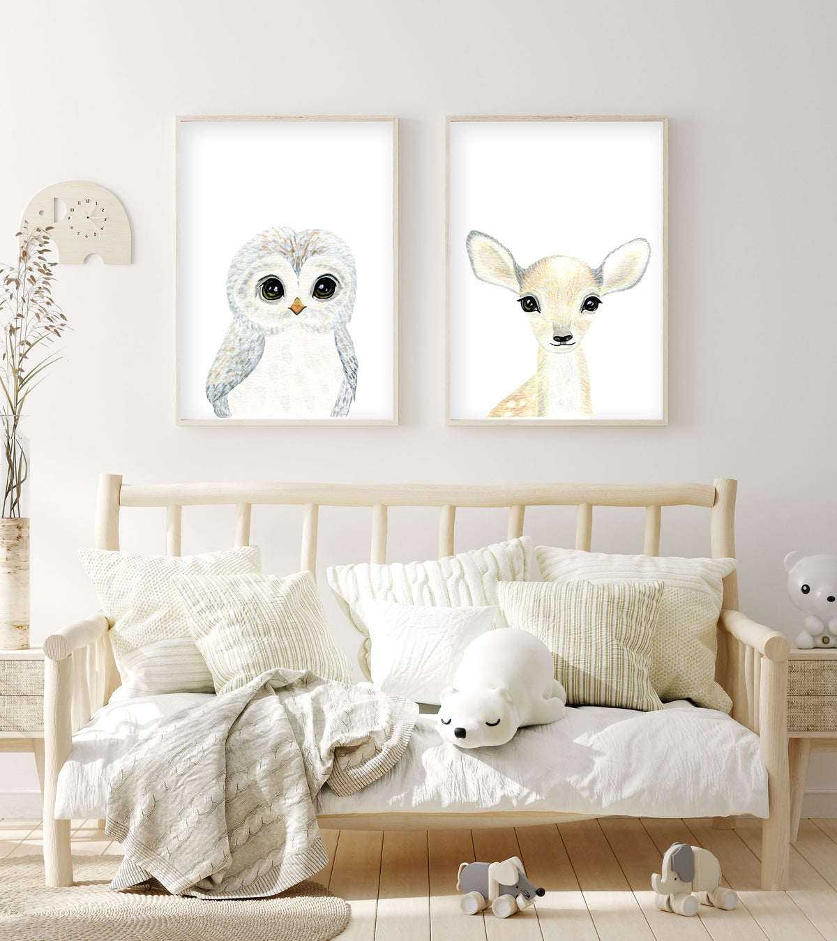 Baby Owl - Woodland Animals Nursery - The Small Art Project