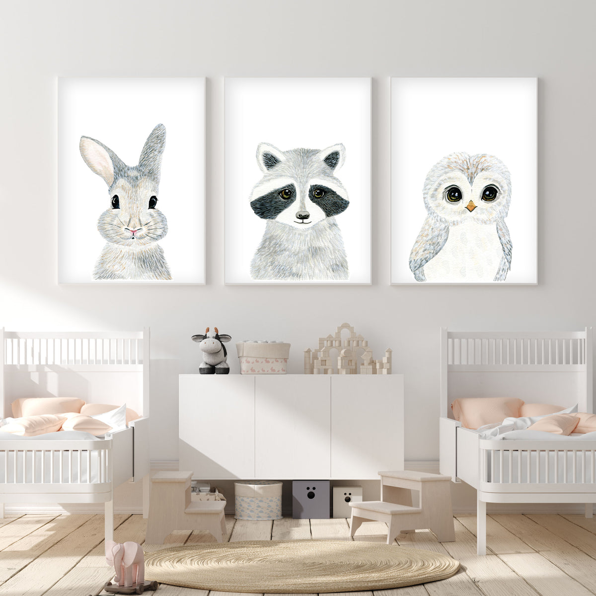Baby Rabbit - Woodland Animals Nursery - The Small Art Project