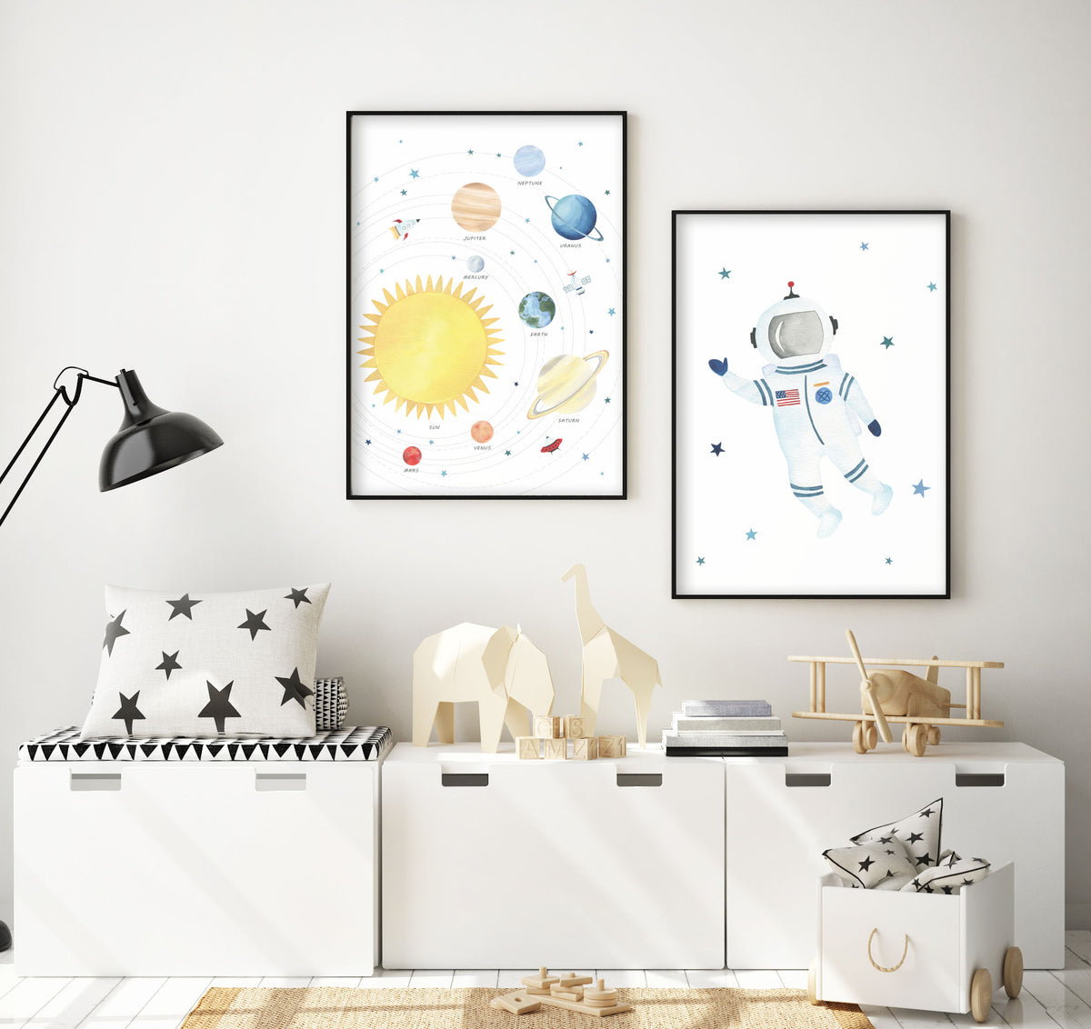 Solar System Print - Outer Space Nursery - The Small Art Project - Modern Nursery Prints