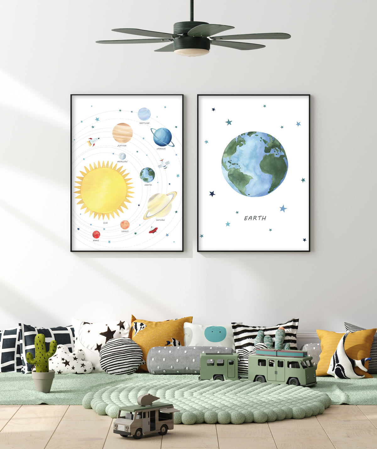 Solar System Print - Outer Space Nursery - The Small Art Project - Modern Nursery Prints