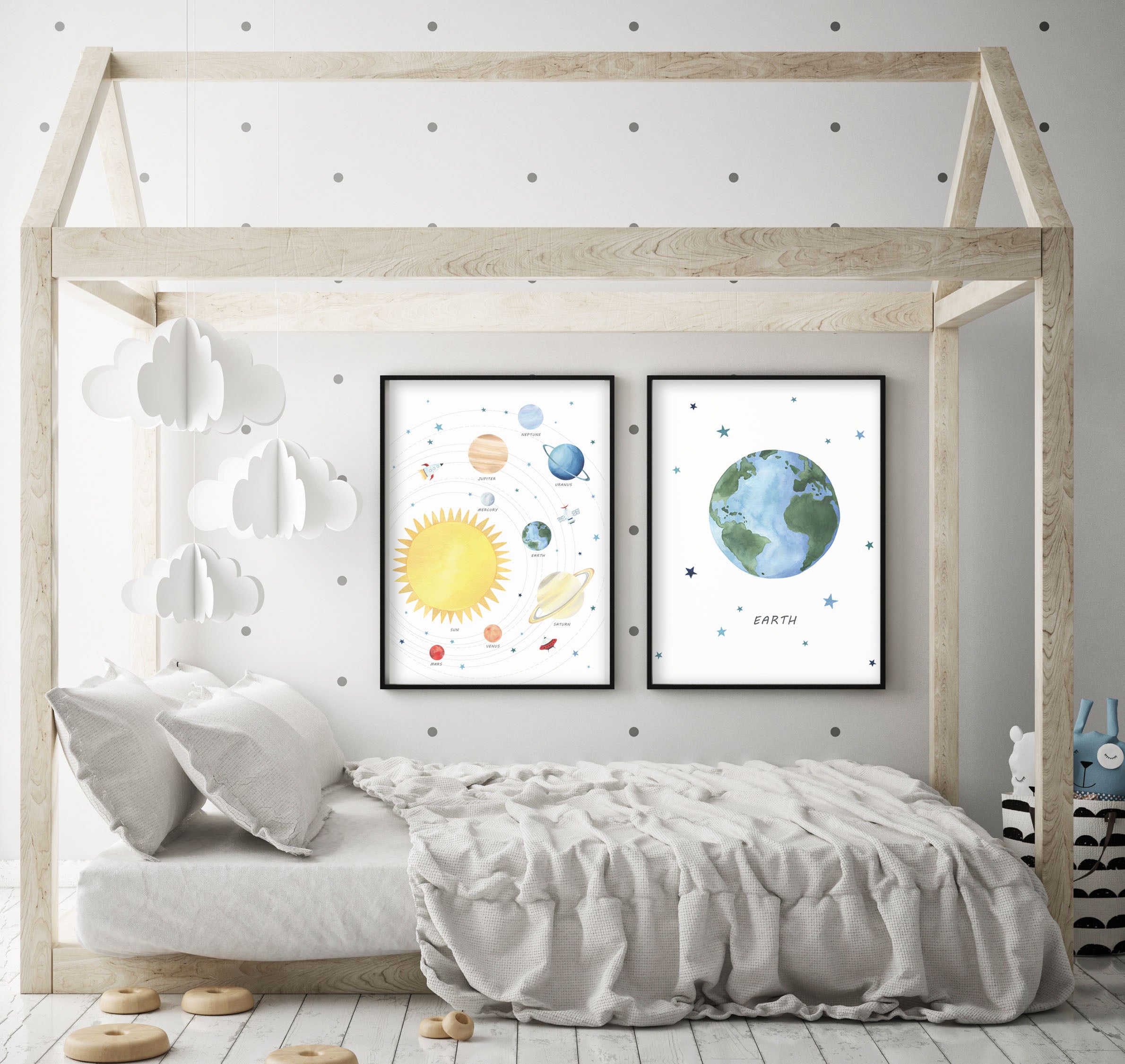 Solar System Print - Outer Space Nursery - The Small Art Project - Modern Nursery Prints