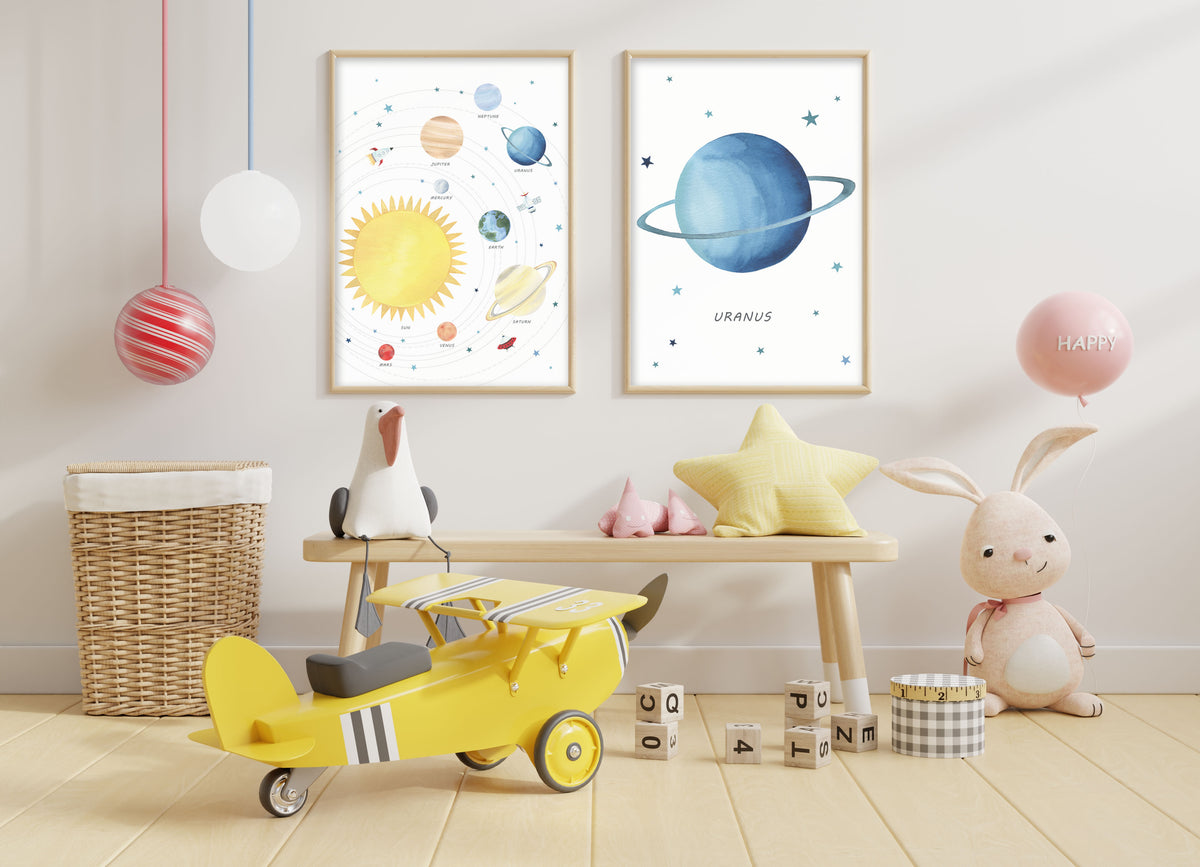 Solar System Print - Outer Space Nursery - The Small Art Project - Modern Nursery Prints