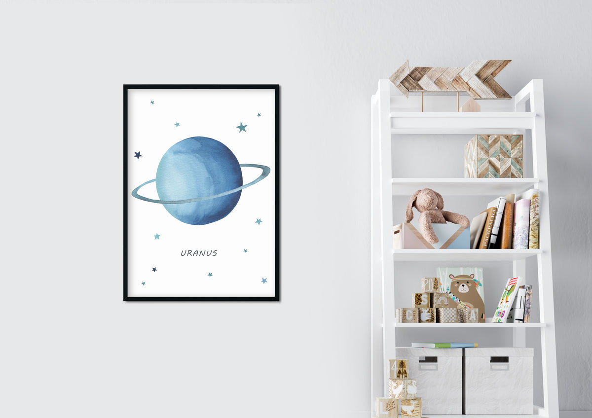 Planet Uranus Print - Outer Space Nursery - The Small Art Project - Modern Nursery Prints