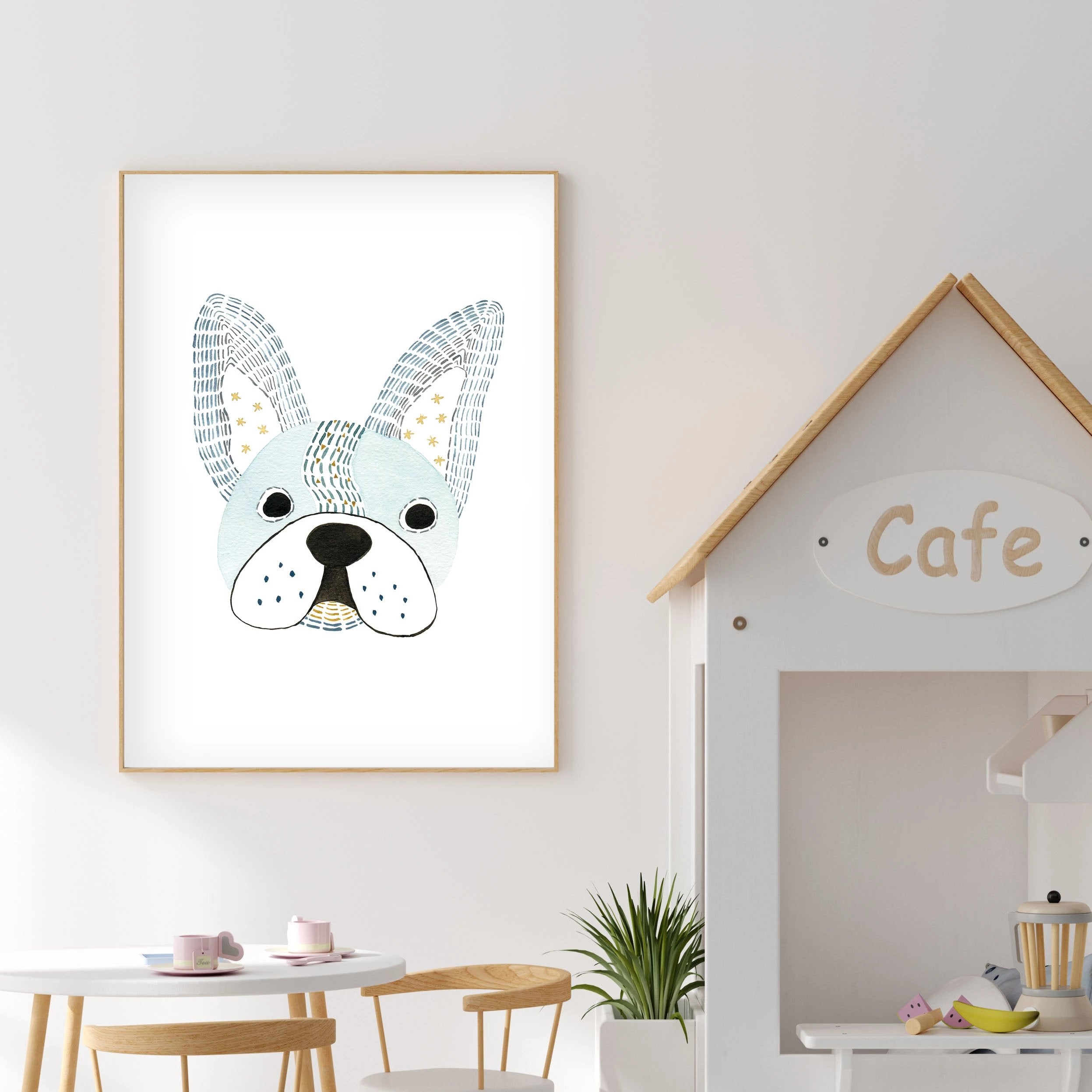 Pepe French Bulldog - Dog Nursery wall art - The Small Art Project