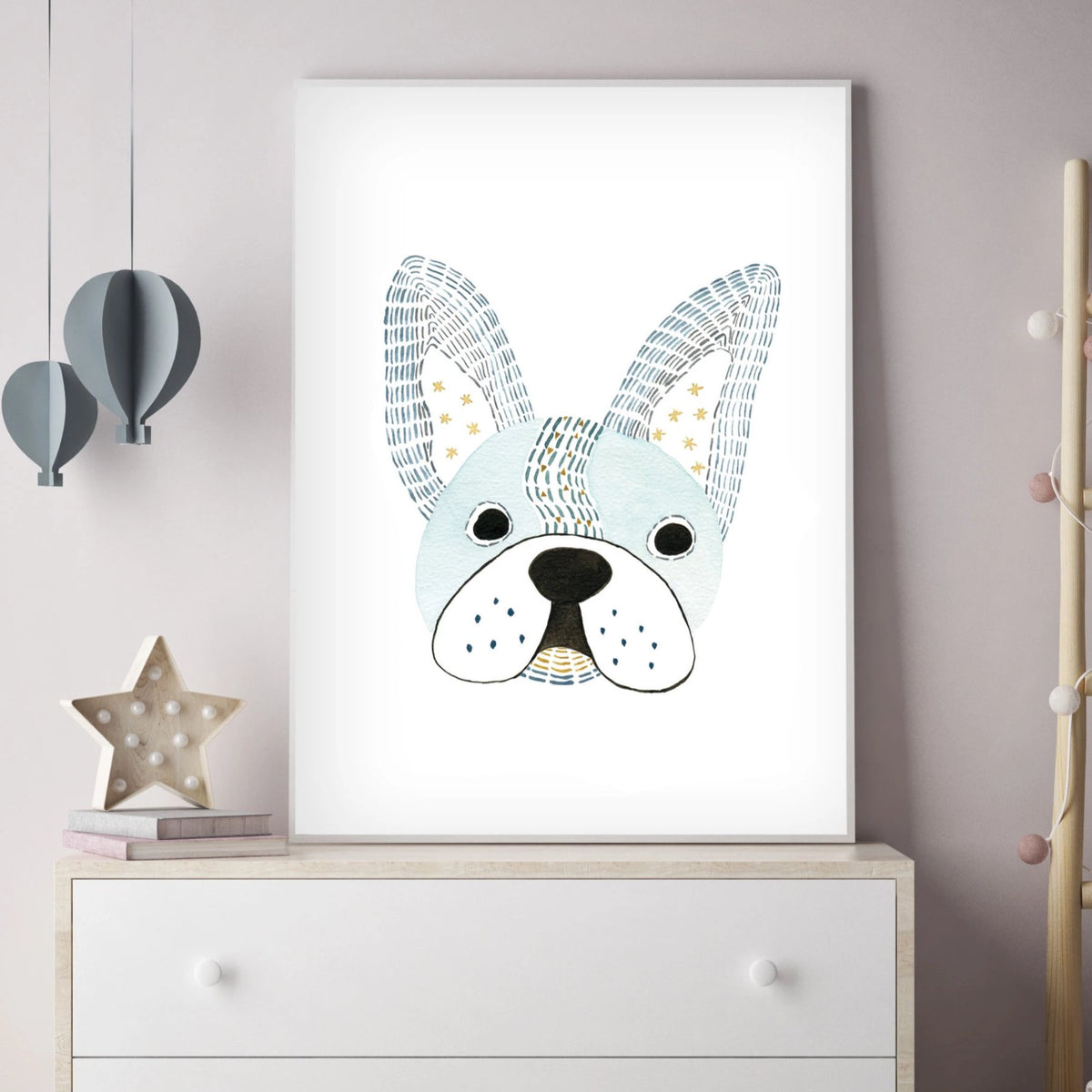 Pepe French Bulldog - Dog Nursery wall art - The Small Art Project