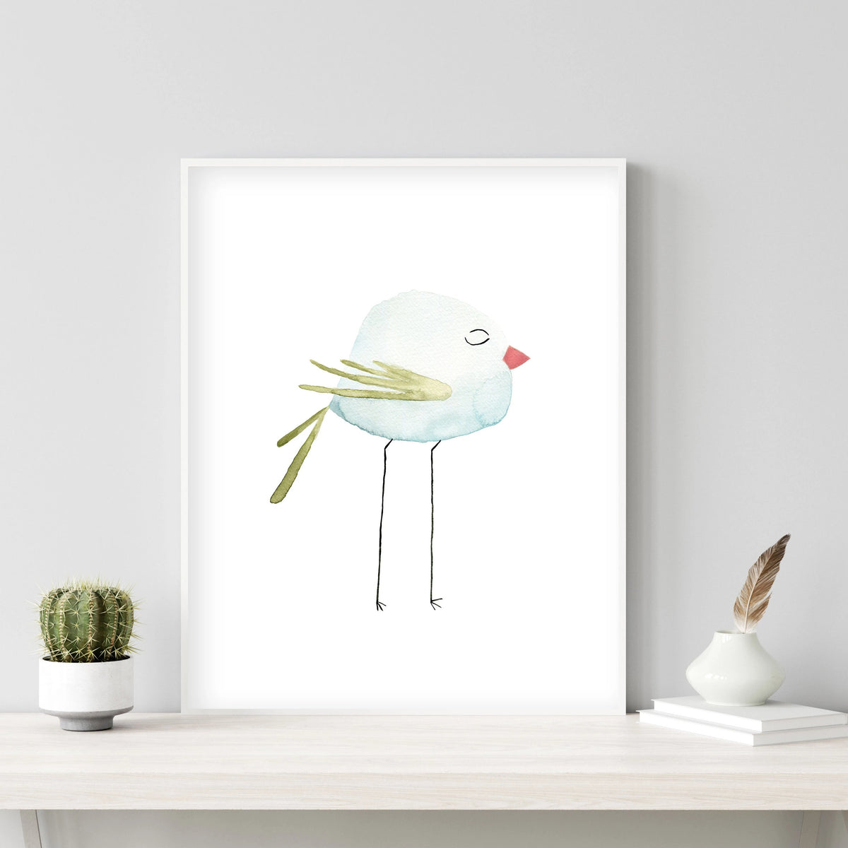 Set of 4 Pastel Birds - Watercolor Nursery Wall Art - The Small Art Project