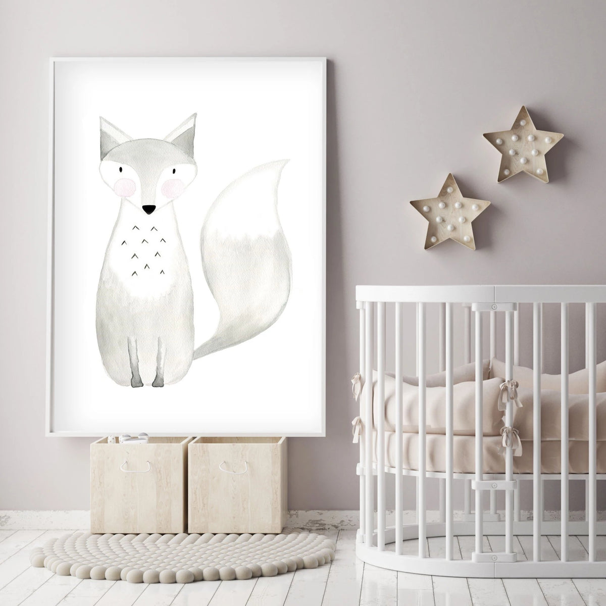 Set of 6 Woodland Animals - Watercolor Nursery Wall Art - The Small Art Project