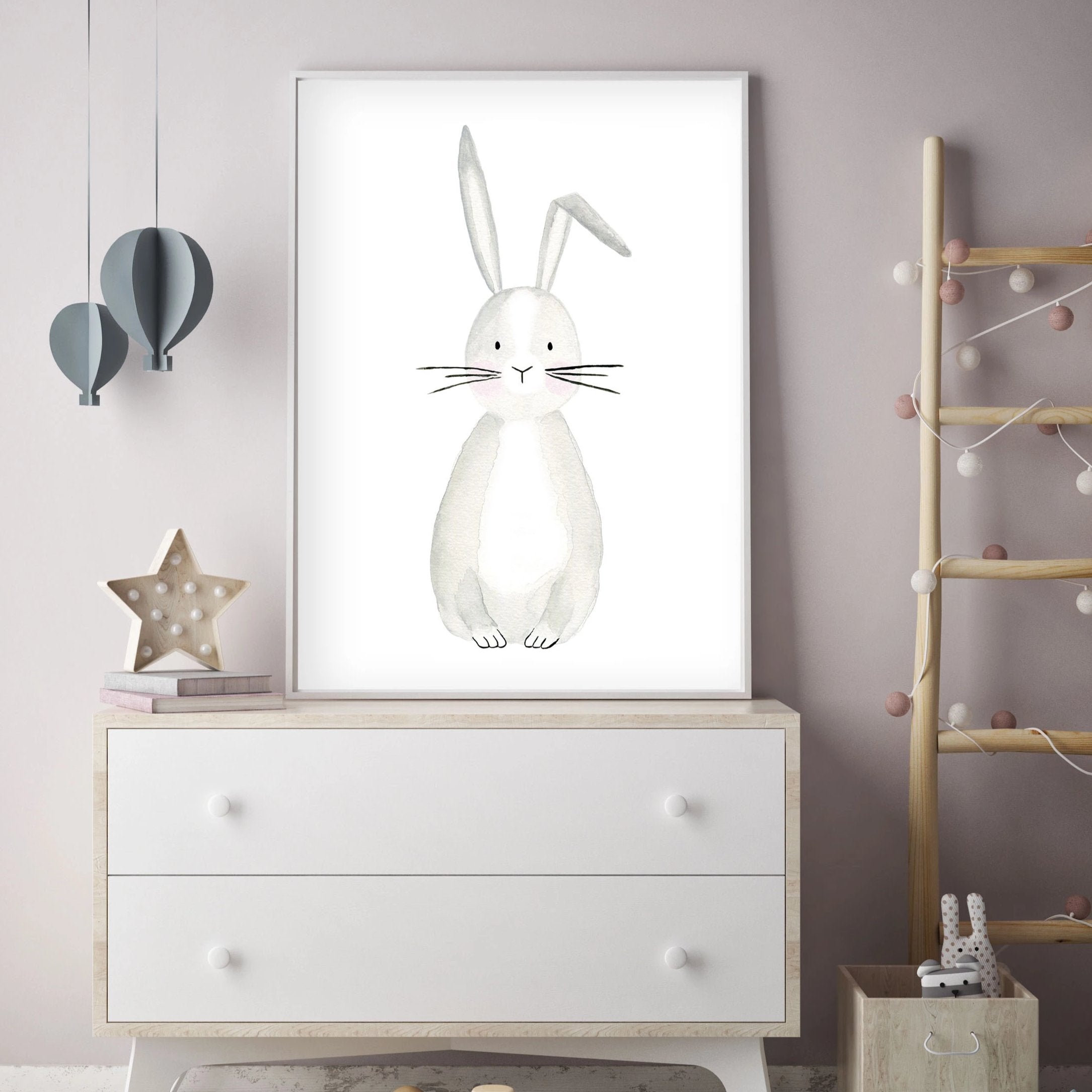 Bob the Bunny - Woodland Nursery wall art - The Small Art Project