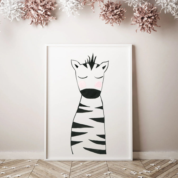 Black & White Zebra - Safari Animals Nursery - The Small Art Project